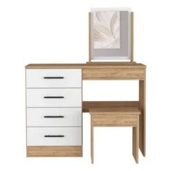 Boahaus Tyche Dressing Table (White-Brown) - White -Bed Frame Shop 6123f31f ca2d 4517 8d6d 7025d4df3e81