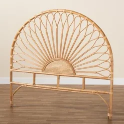 Baxton Studio Perenna Modern Bohemian Natural Rattan Standalone Headboard - King -Bed Frame Shop 613a3541 6e3c 4aea bd7d 035481e21f15