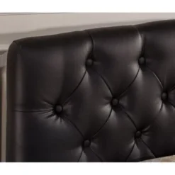 Hillsdale Hawthorne Tufted Black Faux Leather Upholstered Bed - California King -Bed Frame Shop 61ff2e5c 90ad 4968 82ee d55e9d2e1938