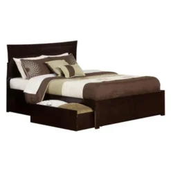 Metro Queen Platform Bed With Footboard And 2 Drawers In Espresso - Espresso - Queen -Bed Frame Shop 6207fd7b d8c0 43b6 a6bb a48a11724d7b