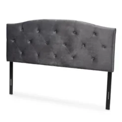 Baxton Studio Leone Modern And Contemporary Velvet Upholstered Headboard-Grey - Full