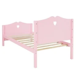 Merax Twin Platform Bed With Love Shaped Headboard And Footboard - Pink -Bed Frame Shop 62b21f5f 8f22 42aa 953c ae86fc2ac637