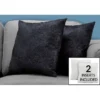 Pillows/ Set Of 2/ 18 X 18 Square/ Insert Included/ Decorative Throw/ Accent/ Sofa/ Couch/ Bedroom/ Polyester/ Hypoallergenic/ Black/ Modern
