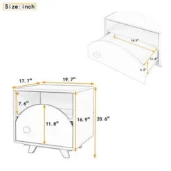 Nestfair Wooden Nightstand End Table With Drawer And Open Storage - Grey -Bed Frame Shop 64e40756 c03d 480a b2e4 636244ed900f