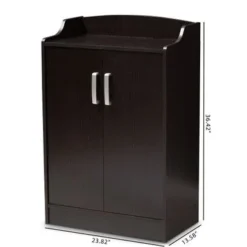 Contemporary Dark Brown Shoe Cabinet By Baxton Studio - Espresso - No Drawers -Bed Frame Shop 64f06065 c70c 40c5 96bf 19d2d39c4427