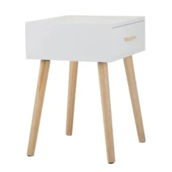 White Nightstand With One Drawer,Set Of 2 - White -Bed Frame Shop 65be08c9 7acb 4208 8d15 dd0fe458eff7