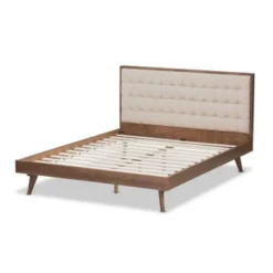 Mid-Century Beige Fabric Platform Bed By Baxton Studio - Full -Bed Frame Shop 6606c62f 89dc 4295 be69 9e6502f7db52