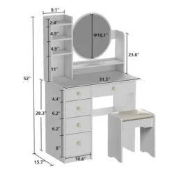 Make Up Vanity Set Dressing Table(Black/White) - Black -Bed Frame Shop 66247e37 5e06 4084 acf2 67b4aa2b40ad