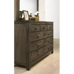 Roundhill Furniture Pavita Classic Gray Finish Sleigh Bed Set, Dresser, Mirror, Night Stand - Queen -Bed Frame Shop 667fa563 8baa 4309 874a 2a9566fedcd3