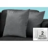 Pillows/ Set Of 2/ 18 X 18 Square/ Insert Included/ Decorative Throw/ Accent/ Sofa/ Couch/ Bedroom/ Polyester/ Hypoallergenic/ Grey/ Modern