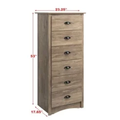 Prepac Salt Spring Tall 6 Drawer Chest - Drifted Gray -Bed Frame Shop 67049d8e e401 4e54 806f b5a0d6dff636