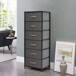 VredHom 6 Drawers Vertical Dresser Storage Tower - Light Grey - 6-drawer -Bed Frame Shop 6782651e 0083 4b07 af63 0482e15c7034