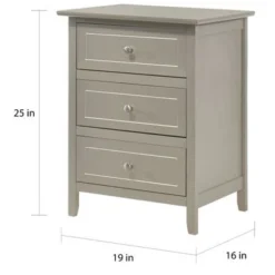 Daniel 3-drawer Transitional Wooden Nightstand - Pink -Bed Frame Shop 6847c96c cbb8 471c a8d4 3e44f4f54d4c