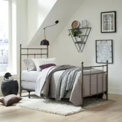 Providence Antique Finial Vintage Inspired Bed - Antique Bronze - Twin -Bed Frame Shop 68a8315b 236a 49b6 bd1d 592515968316