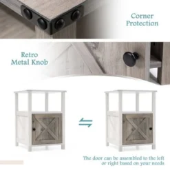 MDF Barn Door 1 Open Shelf And 1 Door Nightstand By Crestlive Products - Crestlive Products MDF Barn Door 1 Open Shelf And 1 Door Nig -Bed Frame Shop 68ecc341 6c02 4068 be4a 00e5353da296