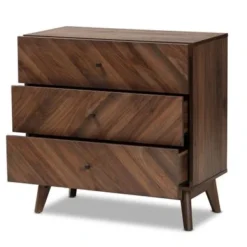 Baxton Studio Hartman Mid-Century Modern Walnut Finished Wood 3-Drawer Storage Chest - Walnut Brown -Bed Frame Shop 68f77961 f45d 4166 8745 5515a3fb4677