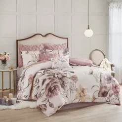 Blush Cassandra 8 Piece Cotton Printed Comforter Set Cal King -Bed Frame Shop 691cfe64 61e3 423f 8490 ba978589ad2b