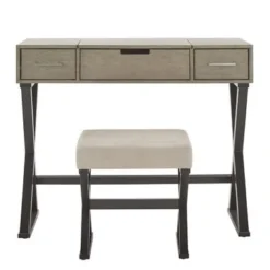 Gatenby Vanity Set With Flip Mirror And Power Strip By INSPIRE Q Classic - Grey -Bed Frame Shop 6994baea 4947 44a4 aed3 52fb4a345055