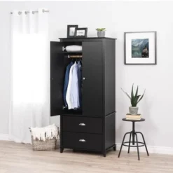 Prepac Yaletown 2-Door Armoire - Black