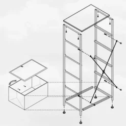 Pellebant 5 Drawers Vertical Storage Tower Organizer - Beige&yellow&orange&blue - 5-drawer -Bed Frame Shop 6ac3b52d f03a 4c9a 9c66 959a6cf1a60b