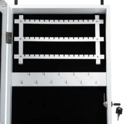 Baxton Studio Richelle Modern Wood Hanging Jewelry Armoire With Mirror - White -Bed Frame Shop 6ad254b8 3d9c 4495 a313 42cbb882971e