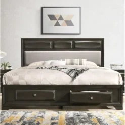 Roundhill Furniture Oakland Antique Gray Finish Wood 4-PC Queen Size Bedroom Set - Grey - Queen - 4 Piece -Bed Frame Shop 6b02c27d b6e7 43ec 94fb 15d0b2a44686