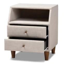 Baxton Studio Contemporary Fabric 2-Drawer Nightstand - Charcoal -Bed Frame Shop 6b76d721 cb99 4374 8e9d 80134e5070a9