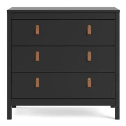 Porch & Den Madrid 3 Drawer Chest - Black Matte