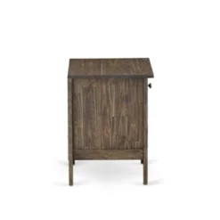 2-Piece Granbury Bed Set - Dark Brown Faux Leather Bed With Black Legs - Distressed Jacobean End Table (Bed Size Option) - GB25K-1GA07 -Bed Frame Shop 6c525c1b 5ac8 488b 8c5d 0b48b62ac813