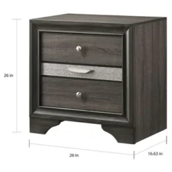 Bara Contemporary Grey Solid Wood Storage 3-Piece Platform Bedroom Set By Silver Orchid - Queen -Bed Frame Shop 6c822cac 1e39 4b5f af31 a42fc409257b