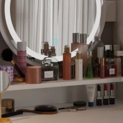 Home Makeup Dressing Table With Stool Vanity Set With Mirror & Lamp - Black -Bed Frame Shop 6cbe359c ef40 4db7 b657 f5896ba56a8f