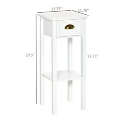 HOMCOM 2-Tier Night Stand With Drawer, Narrow End Table With Bottom Shelf, For Living Room Or Bedroom - Black -Bed Frame Shop 6d8200bd 4a2f 46dd ab07 a5a927cfbdb1