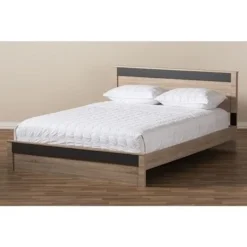Contemporary Light Brown And Gray Wood Platform Bed By Baxton Studio - No Options -Bed Frame Shop 6ee7837c 90ed 4cba 9d80 85042070a101