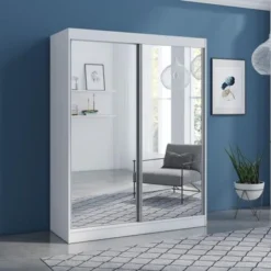 Copper Grove Parasol Modern Glossy Mirrored 2-door Wardrobe Armoire - Wenge-59" -Bed Frame Shop 6f22fcad c4ea 40a3 9cab 3e1d49fa7112