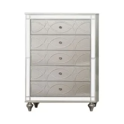 Amann Transitional Silver 5-Drawer Chest By Silver Orchid - Silver -Bed Frame Shop 6f96823b c249 4991 88d0 9d0a7f25c6f3