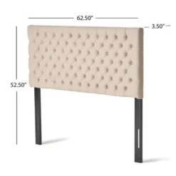 Jezebel Adjustable Full/Queen Tufted Headboard By Christopher Knight Home - Light Beige Fabric -Bed Frame Shop 71035287 c01b 4082 abf9 1b0282a7d889