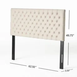 Jezebel Adjustable Full/Queen Tufted Headboard By Christopher Knight Home - Beige Fabric -Bed Frame Shop 711d2309 b78b 4790 9851 16a916081bc3