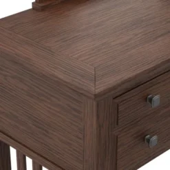 Modern Mission King Bedroom Set With 2 Nightstands, 1 Chest And 1 Vanity With Bench - Vintage Oak - King - 6 Piece -Bed Frame Shop 717f4d08 35e5 4fd4 8319 814d39e9030c