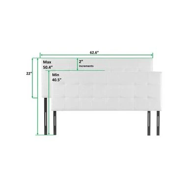 Jessenia Tufted Upholstered Headboard, Height Adjustable Queen Size Headboard, Bed Backboard Padded Premium Fabric Headboard - Queen,Cream 8 Jessenia Tufted Upholstered Headboard, Height Adjustable Queen Size Headboard, Bed Backboard Padded Premium Fabric Headboard - Queen,Cream - Image 8