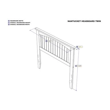 Nantucket Solid Wood Panel Headboard With Attachable USB Charger - Grey - Twin 12 Nantucket Solid Wood Panel Headboard With Attachable USB Charger - Grey - Twin - Image 12