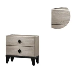 Nightstand With 2 Drawers Storage - Cream -Bed Frame Shop 71d478a2 3286 4b26 8ada 0a22234defed