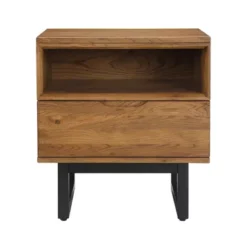 Aldo 1 Drawer Nightstand In Brown Oak Wood With Black Metal Legs -Bed Frame Shop 71fee567 ba26 4409 b386 f7e3052f54aa