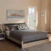 Contemporary Light Brown And Gray Wood Platform Bed By Baxton Studio - No Options