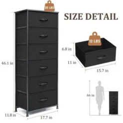 VredHom 6 Drawers Vertical Dresser Storage Tower - White - 6-drawer -Bed Frame Shop 72a15d7a 5ab4 42d7 b418 e1d0870f47bd