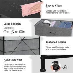 5 Drawers Vertical Dresser Storage Tower Organizer Unit For Bedroom - Brown - 5-drawer -Bed Frame Shop 72af328d c81d 45e2 988c c42b452a3879