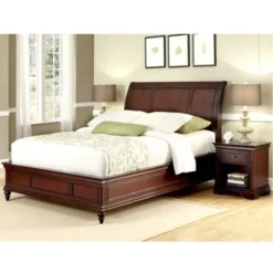 Lafayette 2-Piece King Bed And Night Stand By Homestyles - Brown - King - 2 Piece