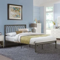 Hillsdale Furniture Naomi Metal Platform Bed - Grey - Full -Bed Frame Shop 73910ffc 1f40 4179 8171 7dc94d9e8c75