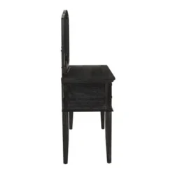 Farmhouse Basics Vanity And Mirror In Rustic Black - Black -Bed Frame Shop 7524944f 6336 4515 a652 ee79da3c189f