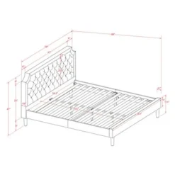 2Pc Bed Set - Dark Brown Faux Leather Upholstered Bed With Black Legs - An Antique Walnut Modern Night Stand (Bed Size Option) - GB25K-1HI08 -Bed Frame Shop 75293092 f776 4ebd abea 9f258f730e20