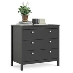 Porch & Den Madrid 3 Drawer Chest - Black Matte -Bed Frame Shop 762965ba b882 4b20 a5c7 f7149f5ab242